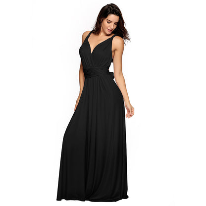 CREAMTOPMALL Russian dress high sense export temperament women's long dress sleeveless cross-back strap waist women's long dress