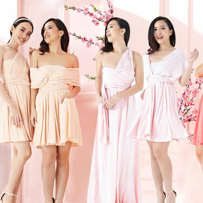 CREAMTOPMALL Light luxury socialite party small dress sister group bridesmaid dress dress dress multi-wearing straps 2025 trade sweet wind dress