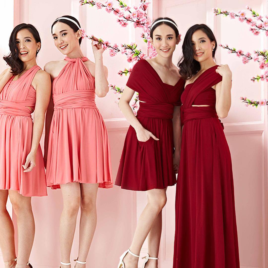 CREAMTOPMALL Light luxury socialite party small dress sister group bridesmaid dress dress dress multi-wearing straps 2025 trade sweet wind dress