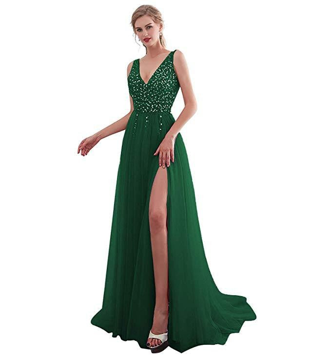 CREAMTOPMALL 2025 sexy dress backless deep V sequins elegant hanging  street shot aura women's high-end banquet dress