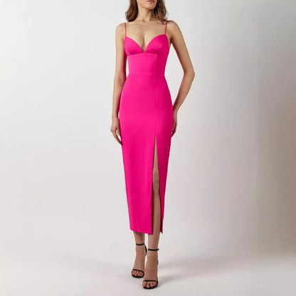 CREAMTOPMALL [Fragrant Luxury Featured] Sexy backless tube top dress Yama pure lust female split suspender dress 2025 long dress