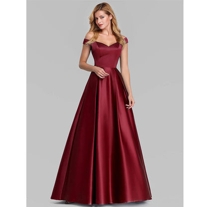 CREAMTOPMALL High-end bright color long dress sleeveless solid color retro high-end beautiful reception court style dress skirt