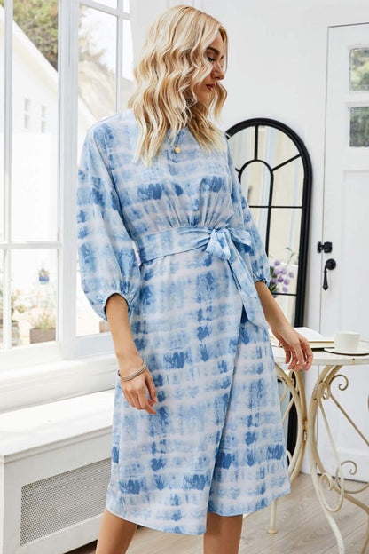 Creamtopmall Tie-Dye Print Dress