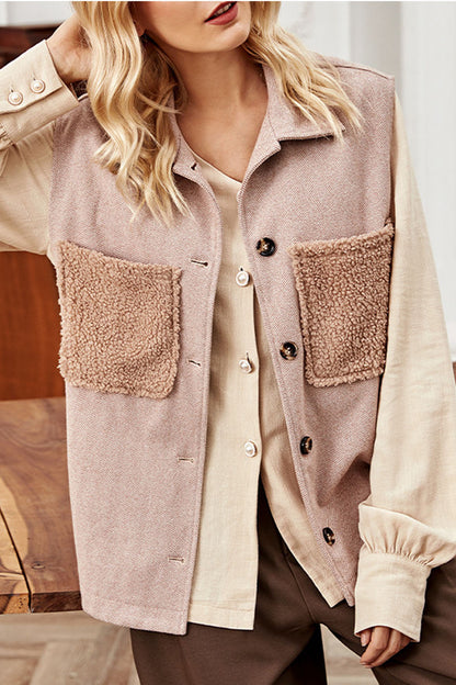 Creamtopmall Stitching Contrast Woolen Vest