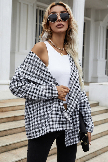 Creamtopmall Loose Plaid Blazer