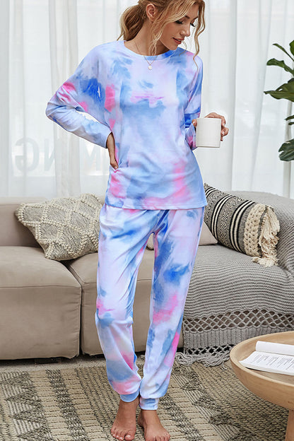 creamtopmall Tie-Dye Home Wear Long Sleeve Suit