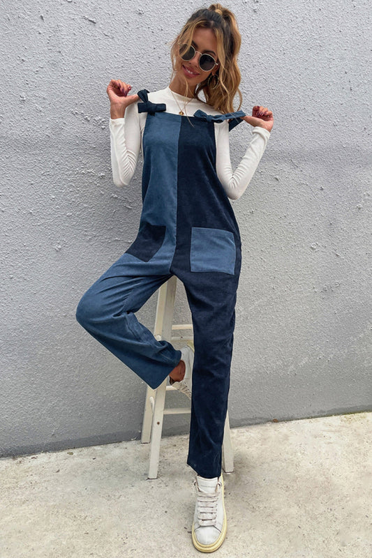 creamtopmall Two Color Patchwork Jumpsuit