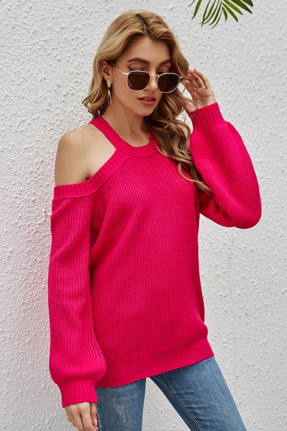 Creamtopmall Off-Shoulder Knitted Sweater