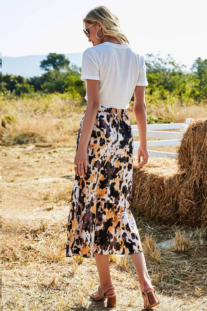 Creamtopmall Printed Big Swing Skirt