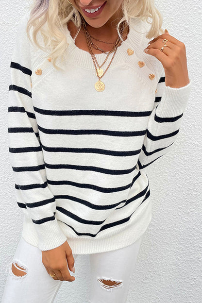 Creamtopmall Striped Knit Pullover