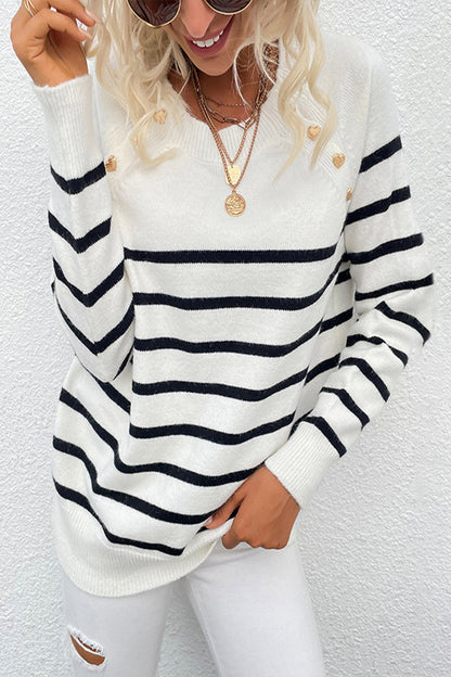 Creamtopmall Striped Knit Pullover