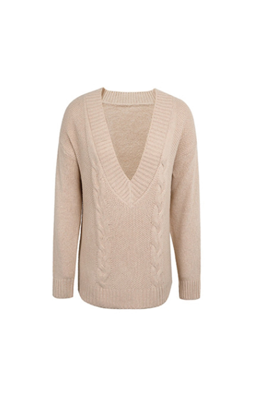 Creamtopmall Deep-V Neck Twist Sweater