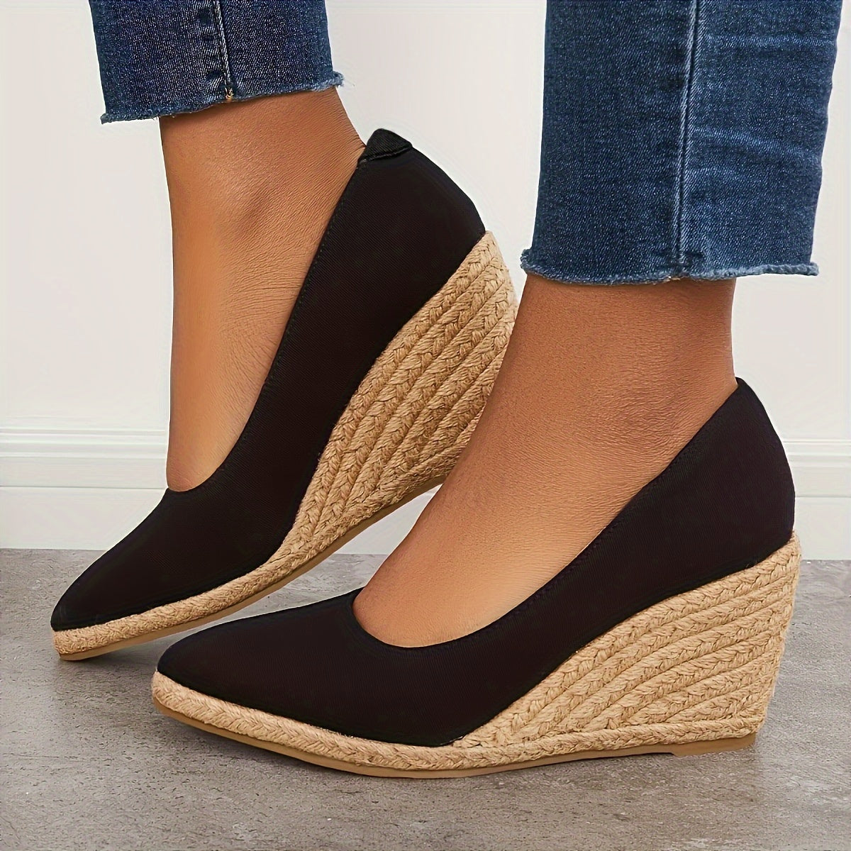 Creamtopmall Slip On Platform Espadrilles Wedge Heels Sandals