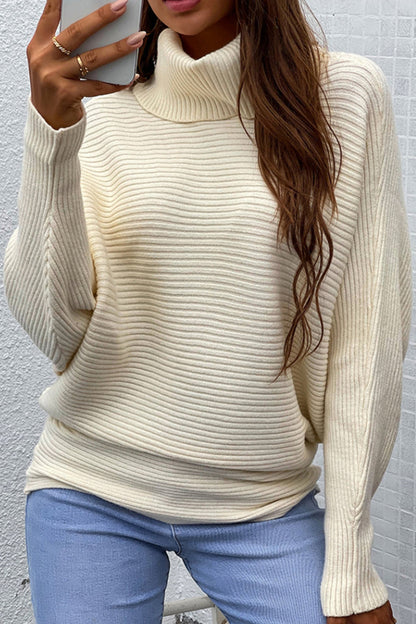 Creamtopmall Solid Color Two-Lapel Bat Sleeve Sweater