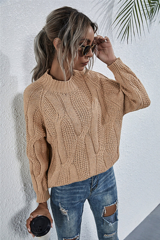 Creamtopmall Stand Collar Knitted Sweater