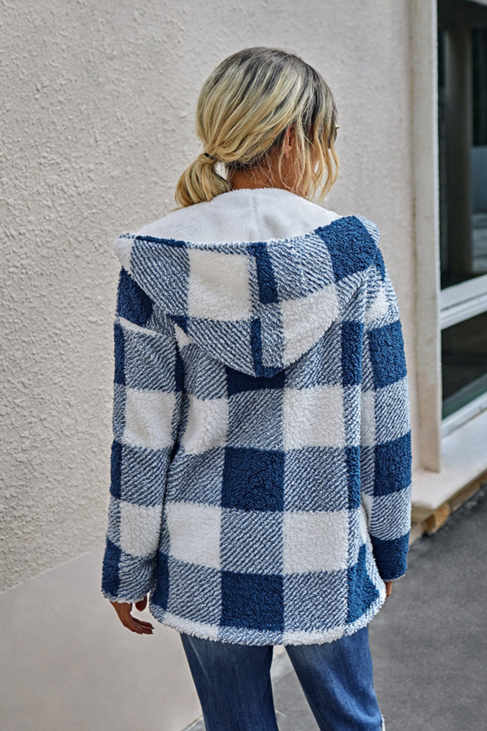 Creamtopmall Both Sides Wearable Plaid Plush Coat