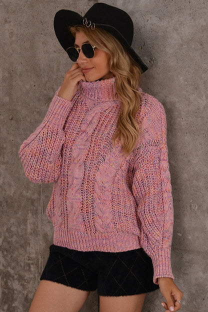 Creamtopmall Colorful Turtleneck Knitted Sweater