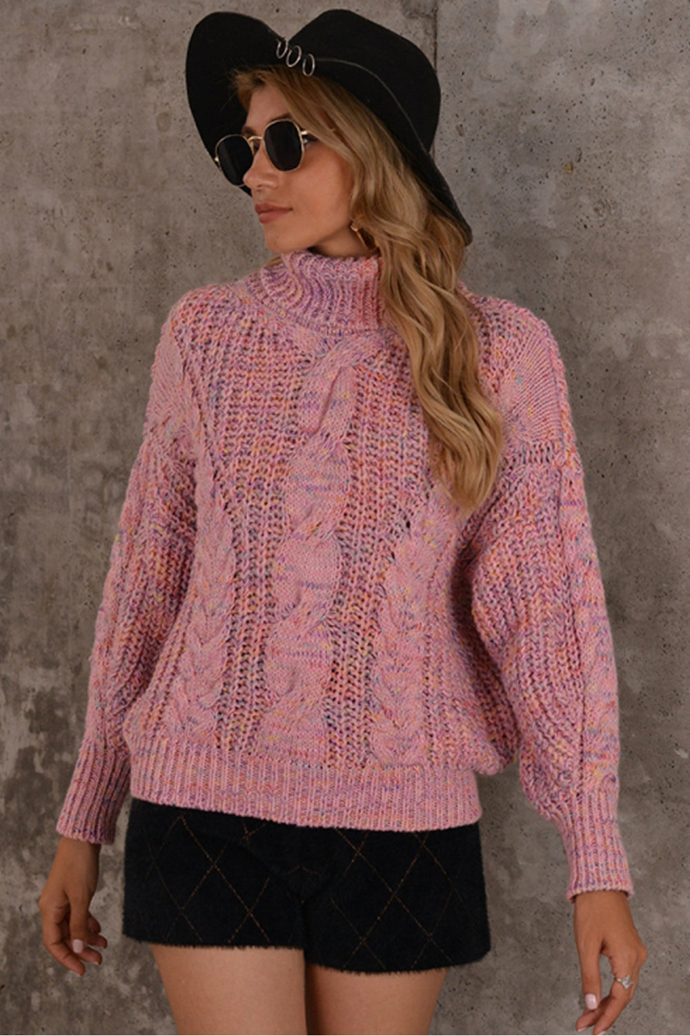 Creamtopmall Colorful Turtleneck Knitted Sweater