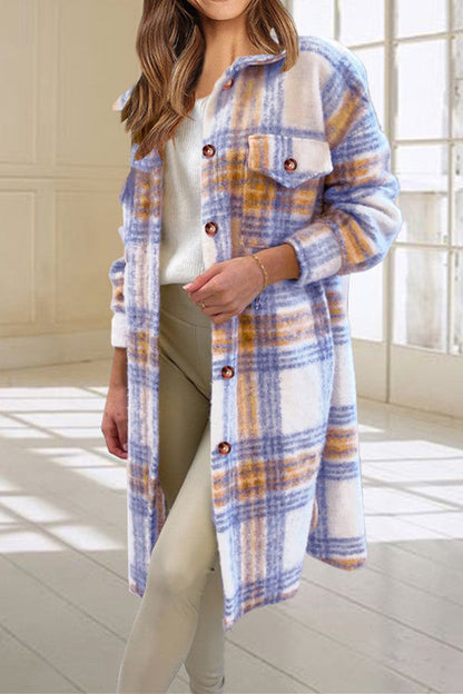 Creamtopmall Chic Plaid Tweed Long Coat