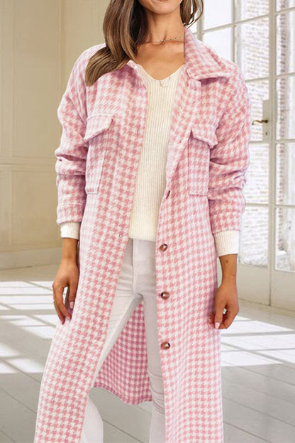 Creamtopmall Chic Plaid Tweed Long Coat