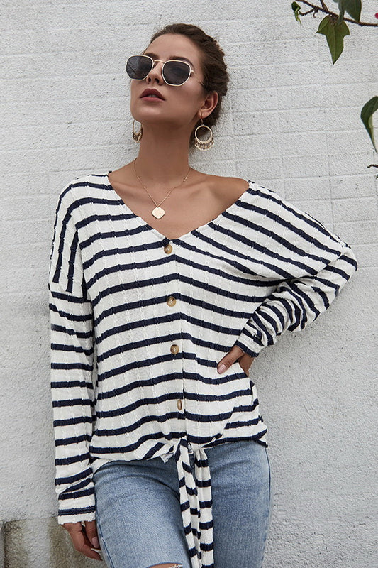 Creamtopmall Striped T-shirt Sweater