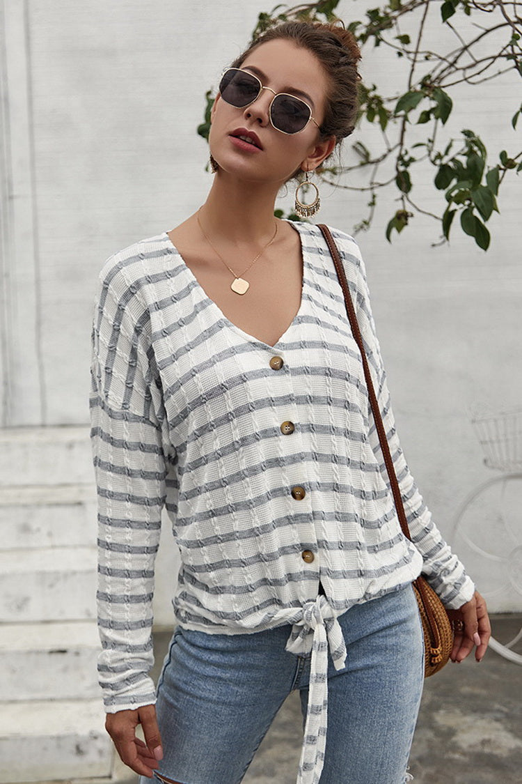 Creamtopmall Striped T-shirt Sweater