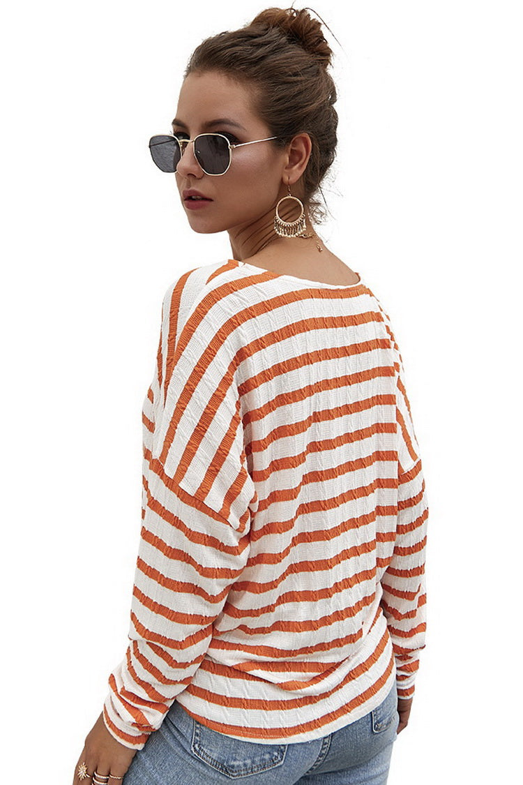 Creamtopmall Striped T-shirt Sweater