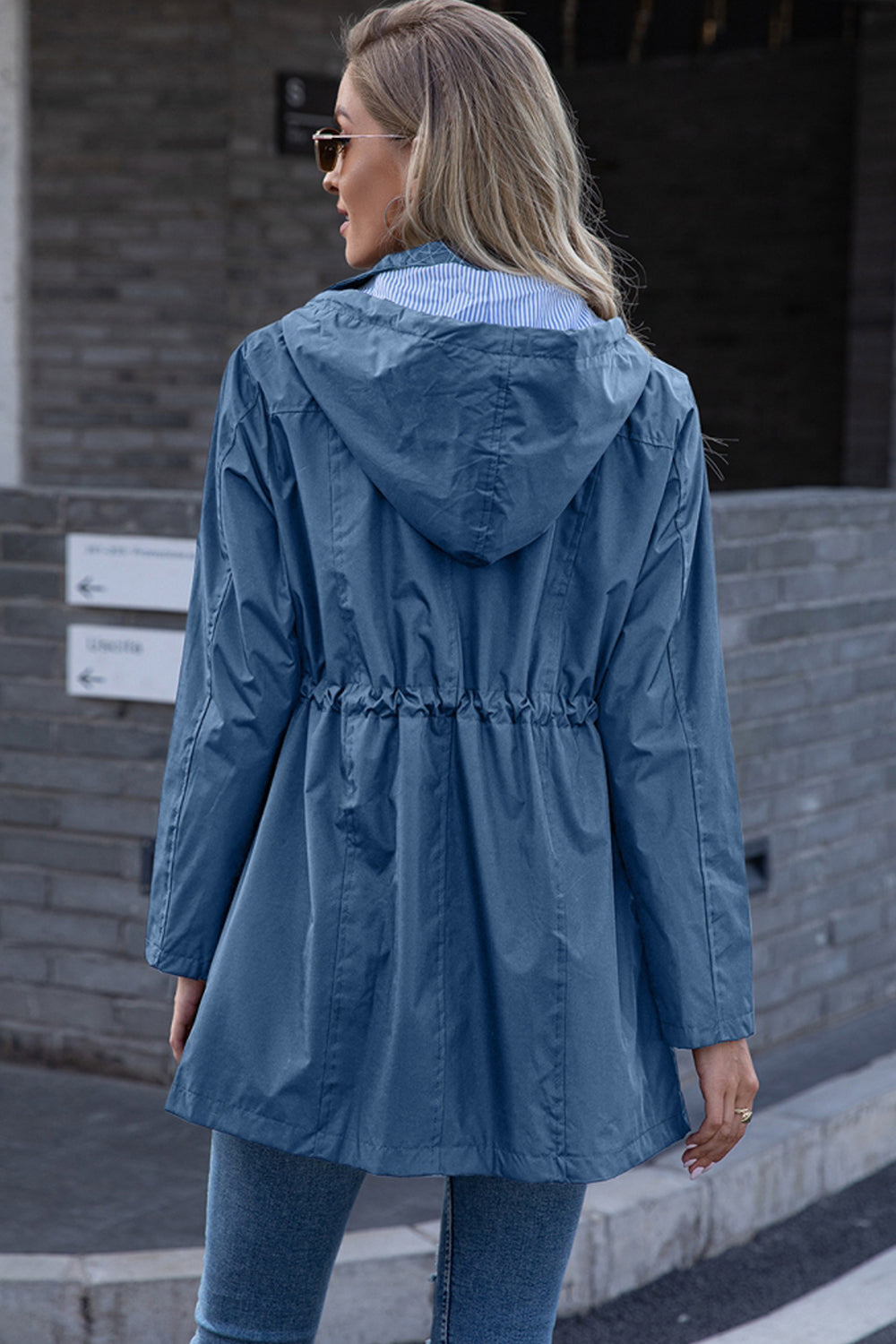 Creamtopmall Hooded Waterproof Zipper Raincoat Jacket