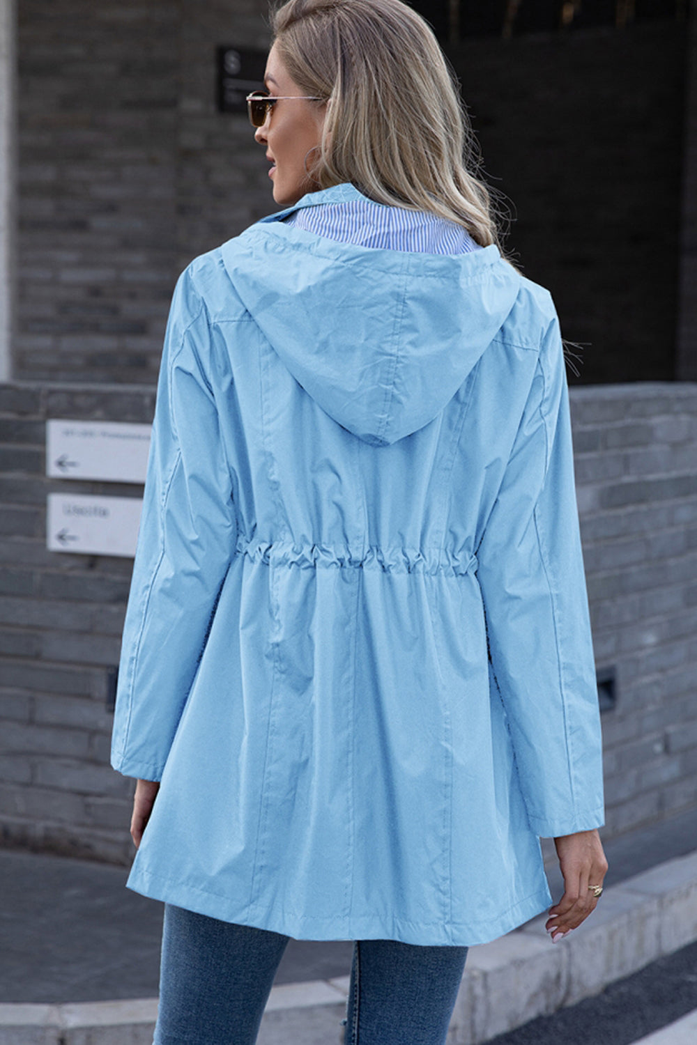 Creamtopmall Hooded Waterproof Zipper Raincoat Jacket