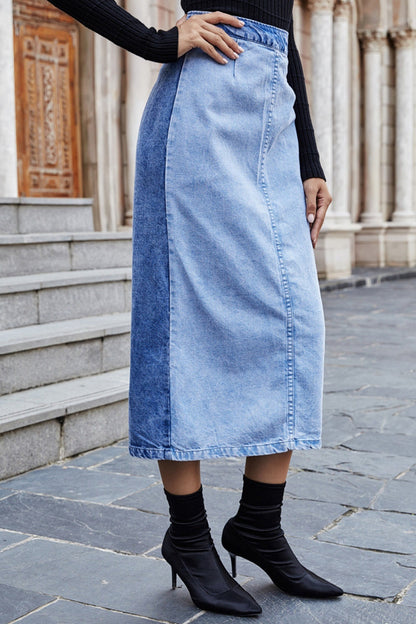 Creamtopmall Denim High Waist Skirt