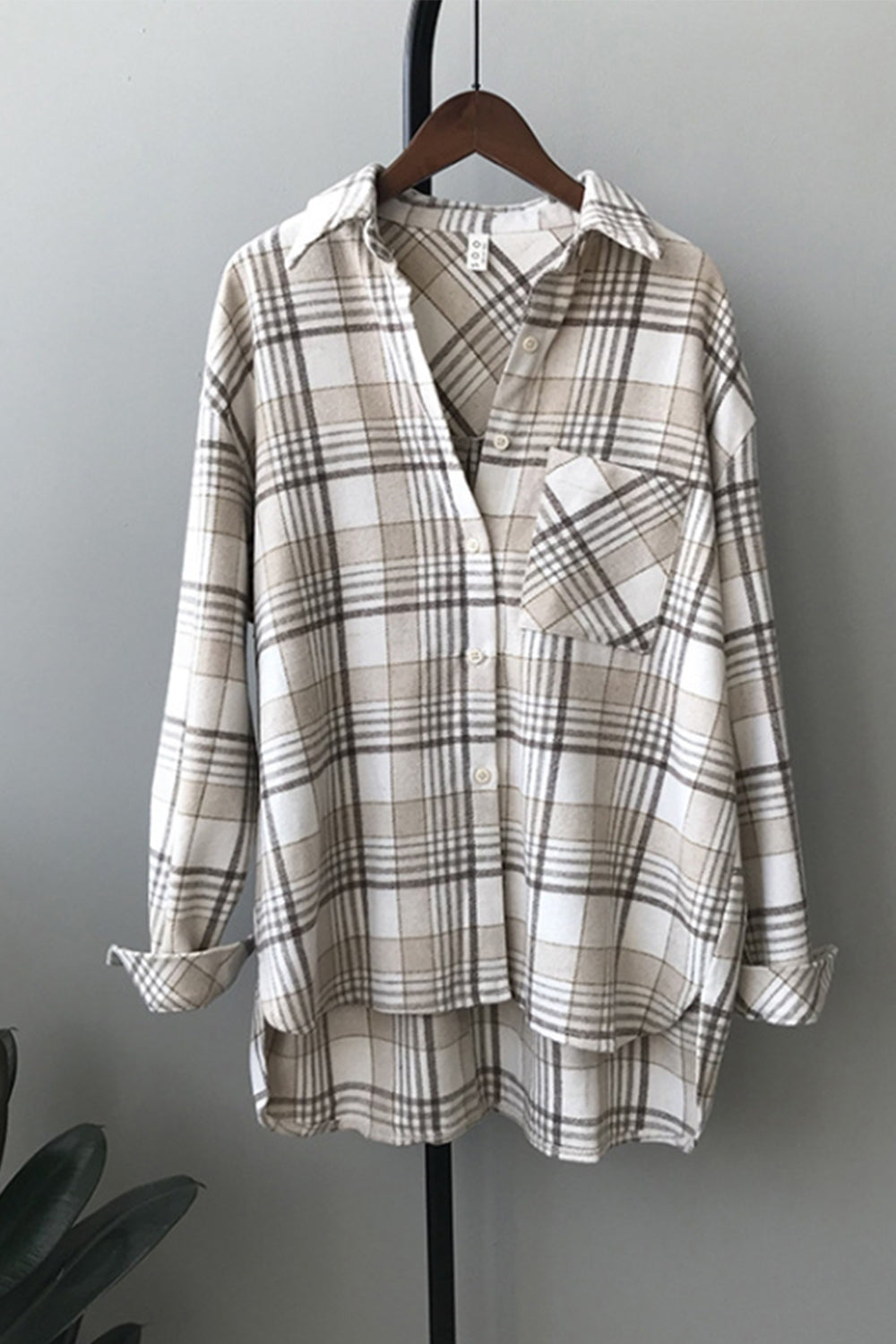 Creamtopmall Thick Loose Warm Plaid Flannel Shirt