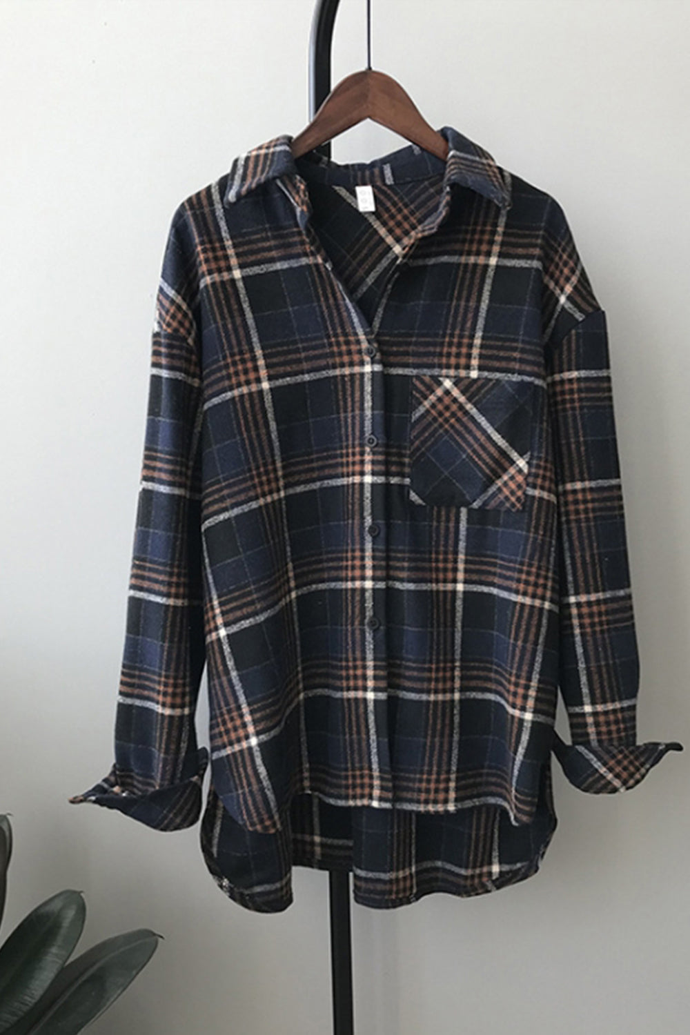 Creamtopmall Thick Loose Warm Plaid Flannel Shirt