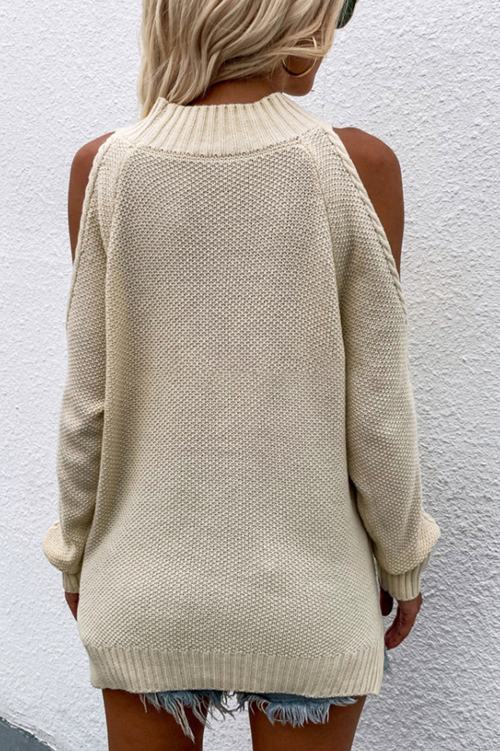 Creamtopmall Solid Color Knitted Round Neck Twisted Sweater