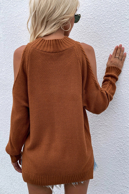 Creamtopmall Solid Color Knitted Round Neck Twisted Sweater