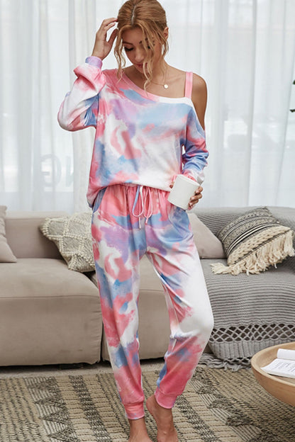 creamtopmall Tie-Dye One Shoulder Sling Suit