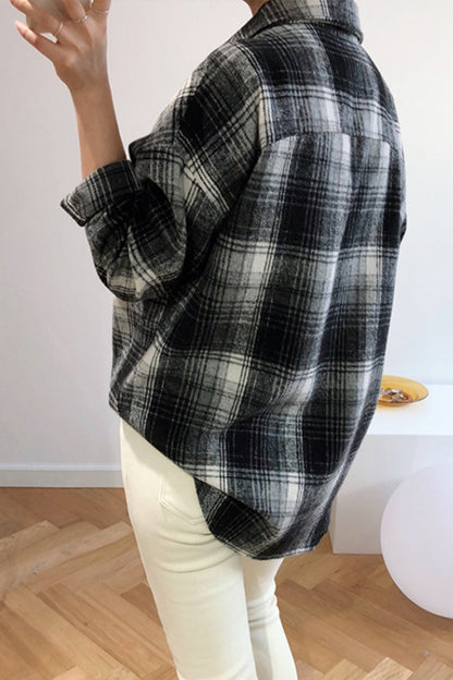 Creamtopmall Flannel Thicken Frosted Plaid Shirt