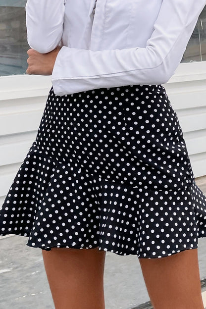 Creamtopmall High Waist Polka Dot Ruffle Dress