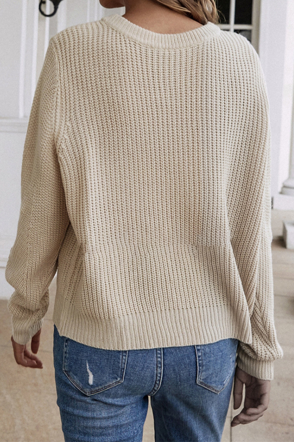 Creamtopmall Backwards Solid Color Cardigan