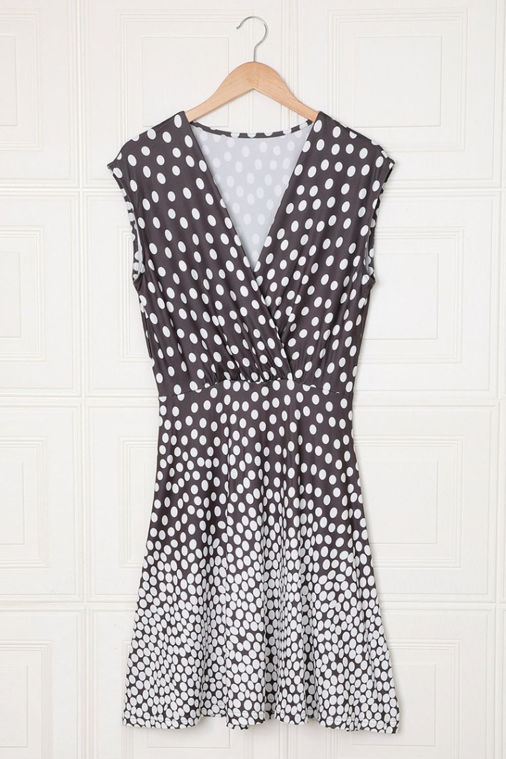 Creamtopmall Polka Dot Print V-Neck Tulle Dress