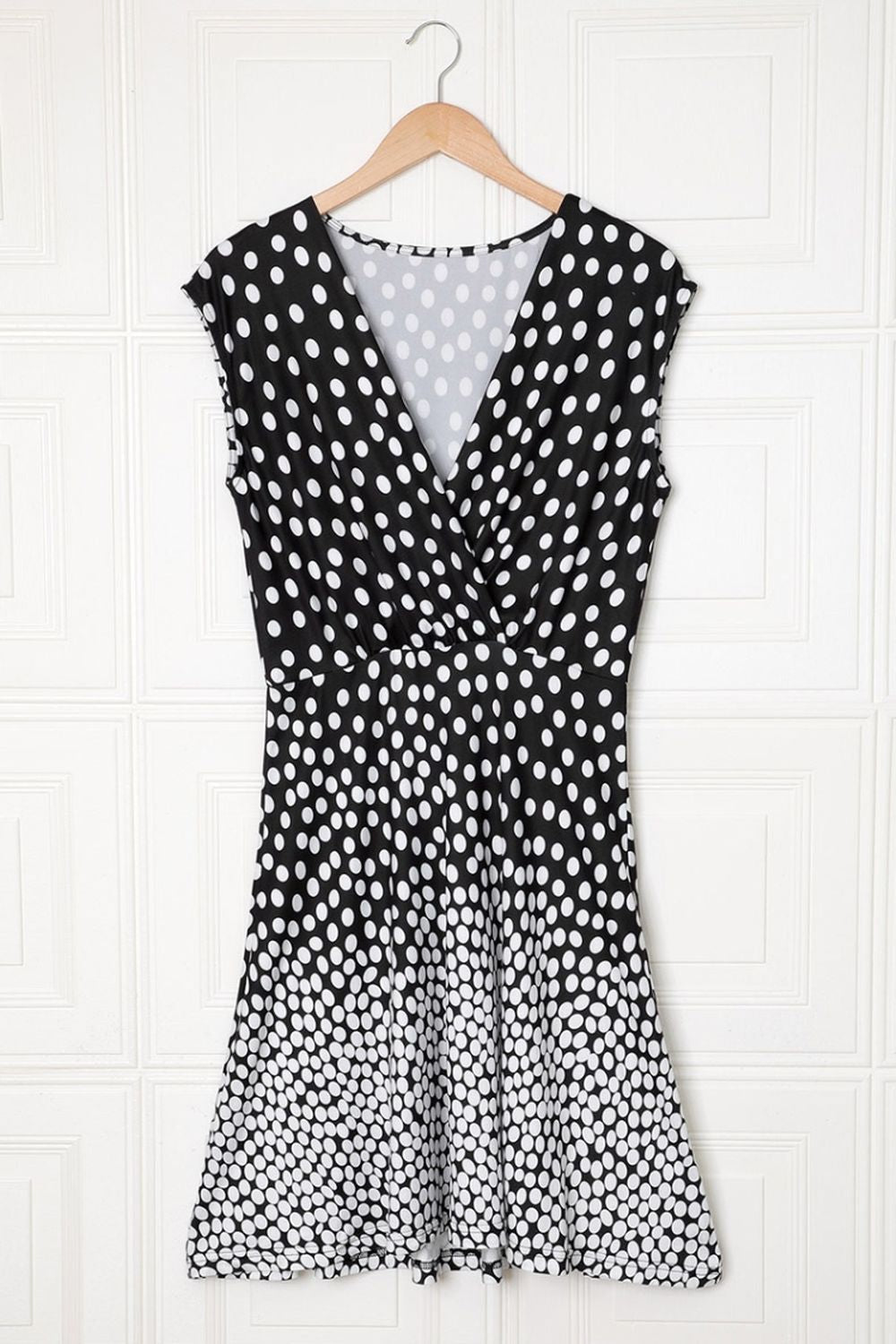 Creamtopmall Polka Dot Print V-Neck Tulle Dress