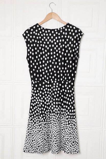 Creamtopmall Polka Dot Print V-Neck Tulle Dress