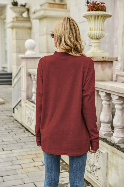 Creamtopmall Street Deep V-neck Solid Color Sweater