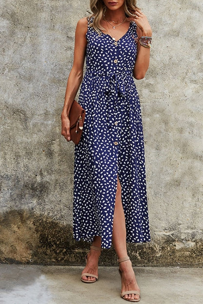 Creamtopmall Polka Dot Sling Maxi Dress