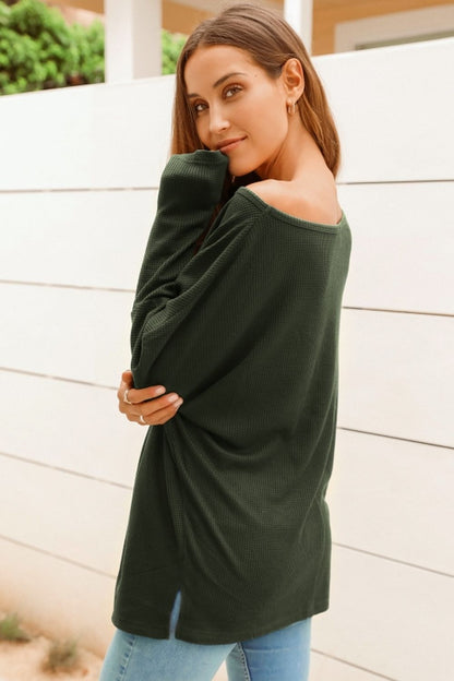 Creamtopmall Solid Color Long-Sleeved Knit Pullover