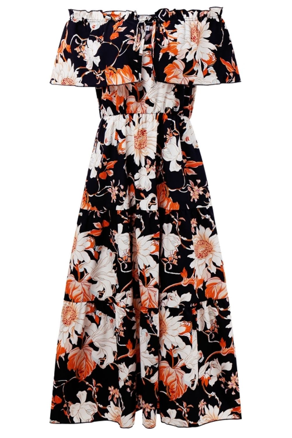 Creamtopmall Off-Shoulder Floral Print Dress