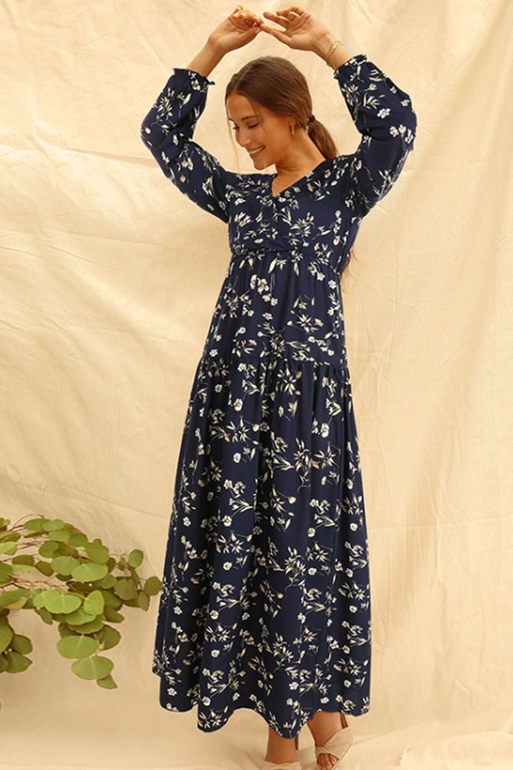 Creamtopmall Floral Maxi Dress