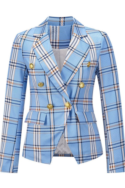 Creamtopmall Plaid Casual Blazer