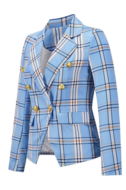 Creamtopmall Plaid Casual Blazer