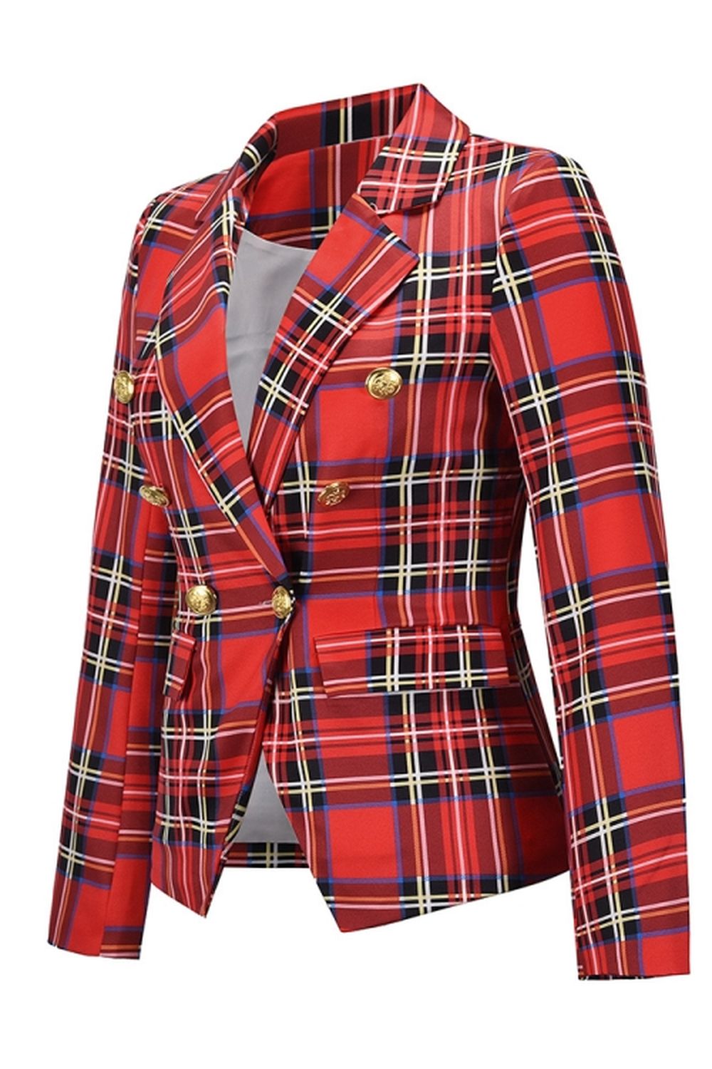 Creamtopmall Plaid Casual Blazer