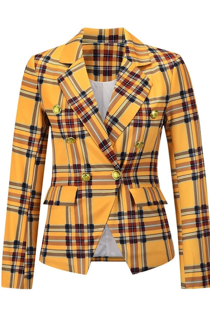 Creamtopmall Plaid Casual Blazer